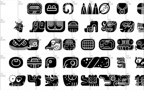 Mayan Glyphs Font 1