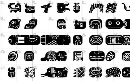 Mayan Glyphs Font 2