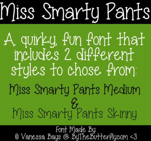 Miss Smarty Pants Font 3