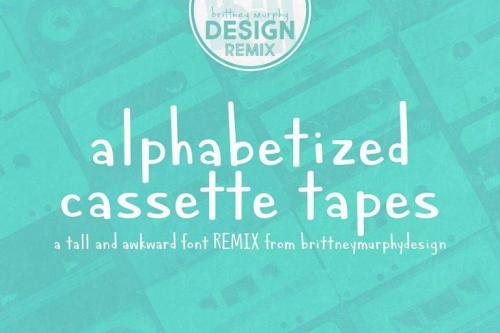 Alphabetized Cassette Tapes Font 1