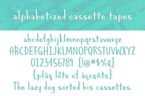 Alphabetized Cassette Tapes Font 2