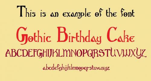 Gothic Birthday Cake Font 1