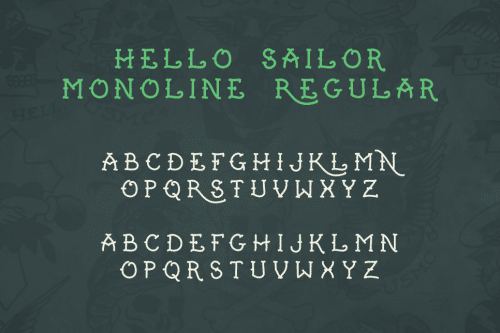Hello Sailor Monoline Font 1