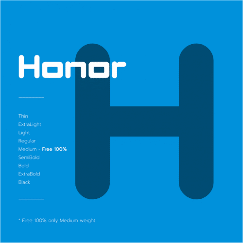 Honor Techno Wide Font 1