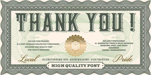 National Currency Font 5