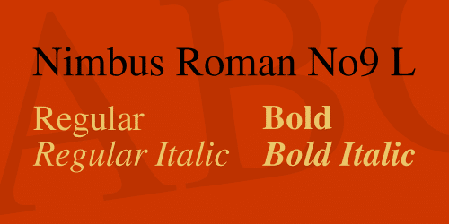 Nimbus Roman No9 L Font Family 1