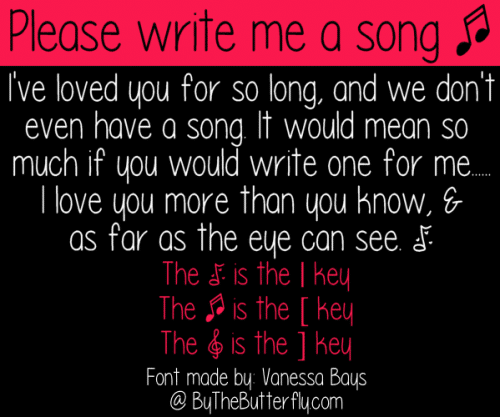 Please Write Me A Song Font 3