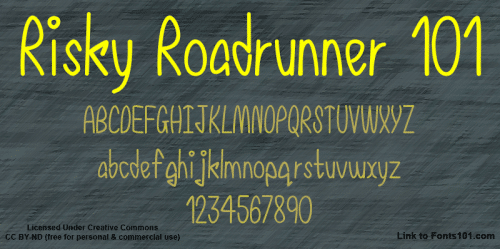Risky Roadrunner 101 Font 1