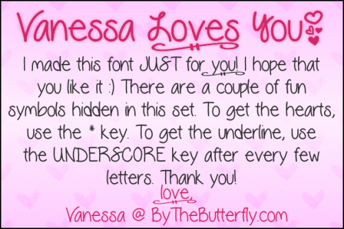 Vanessa Loves You Font 1