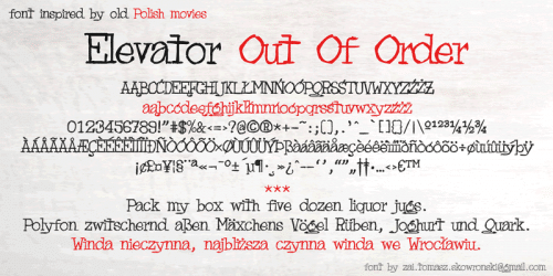 zai Elevator Out Of Order Font 1