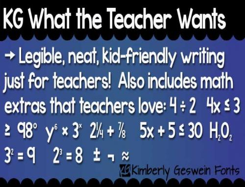 KG-What-The-Teacher-Wants-Font-0