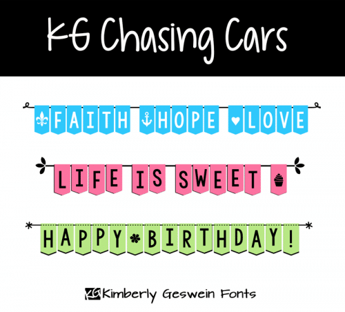 KG Chasing Cars Font 1