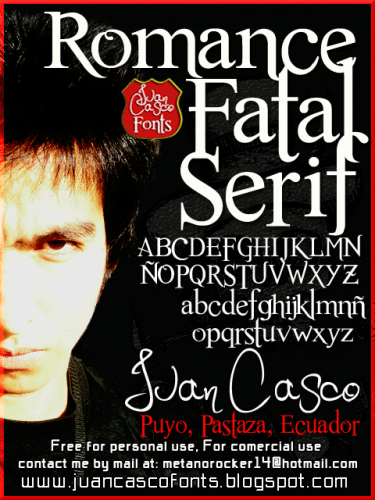 Romance Fatal Serif Font 1