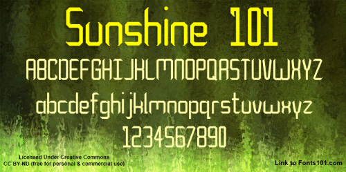Sunshine 101 Font 1