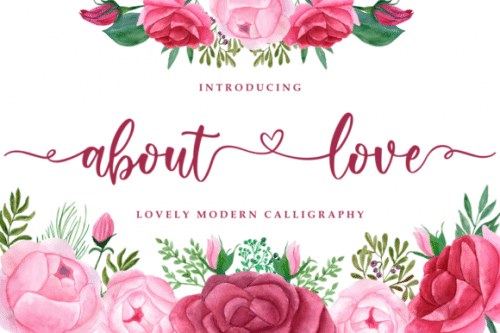 About Love Calligraphy Font
