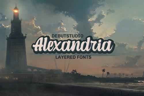 Alexandria Script Layered Font
