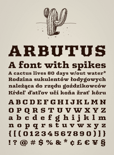 Arbutus Font