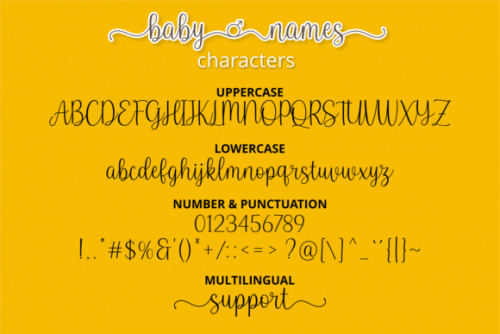 Baby Names Script Font