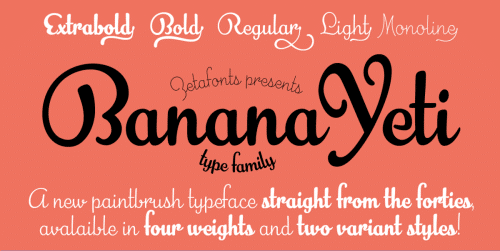 Banana Yeti Script Font