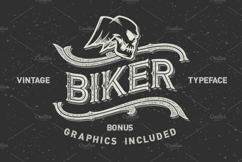 Biker Font Set Graphics