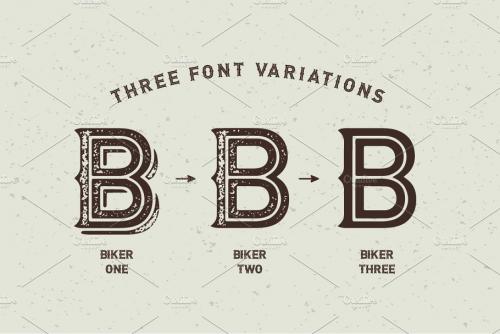 Biker Font Set Graphics