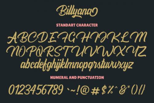 Billyana Script Font