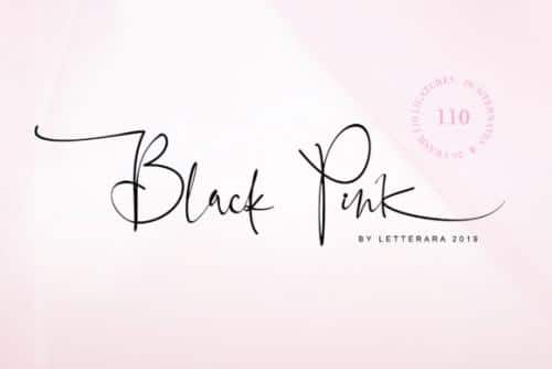 Black Pink Signature Font
