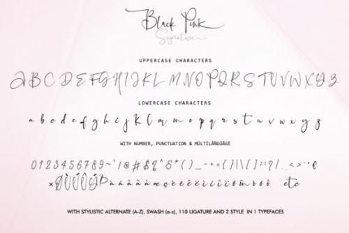 Black Pink Signature Font