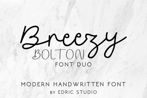 Breezy Bolton Script Font Duo