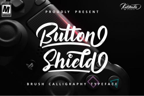 Button Shield Calligraphy Font