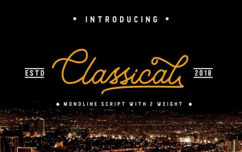 Classical Monoline Script Font