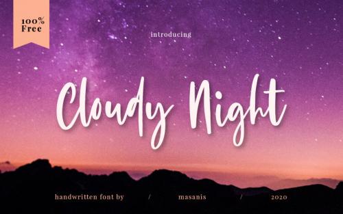 Cloudy Night Script Font