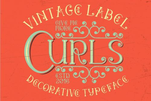 Curls Vintage Label Typeface Font