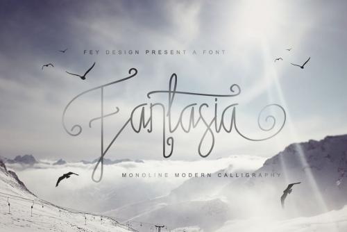 Fantasia Monoline Calligraphy Font