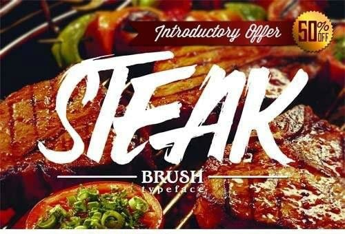 Gl Steak Brush Font