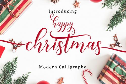 Happy Christmas Calligraphy Font