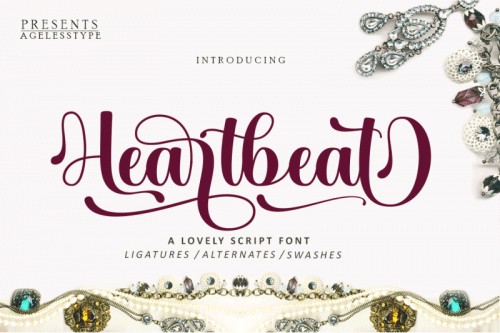 Heartbeat Script Family Font
