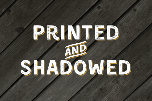 Kent F Printed and Shadowed Font
