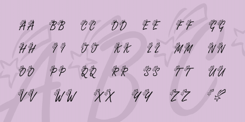 Kr Shooting Star Left Font