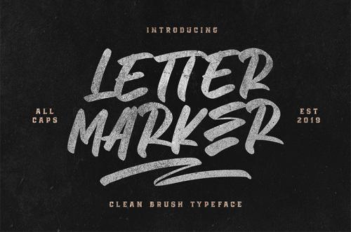 Letter Marker Brush Font