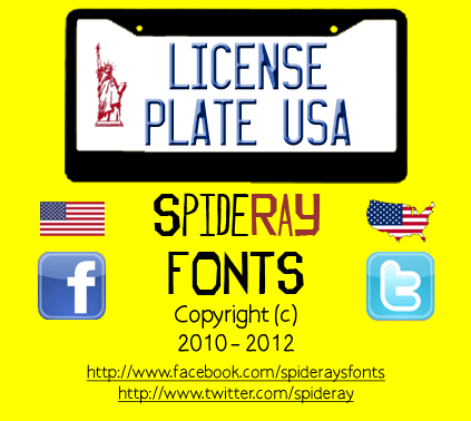 License Plate USA Font