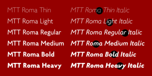 MTT Roma Font Family