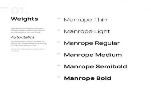 Manrope Font Family