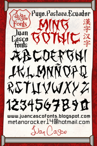 Ming Gothic JJCR Font