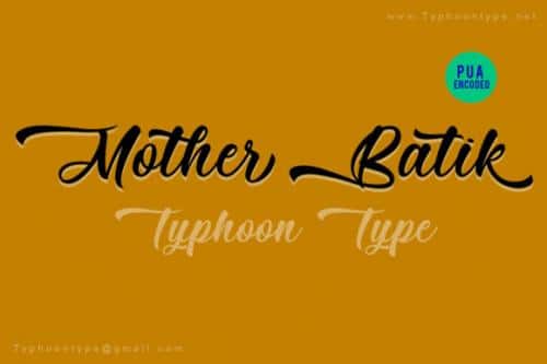 Mother Batik Script Font