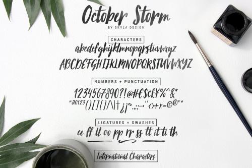 October Storm Brush Font