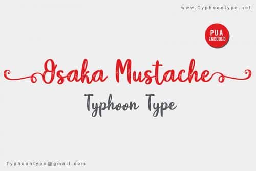 Osaka Mustache Script Font
