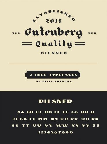Pilsner Gutenberg Font Free