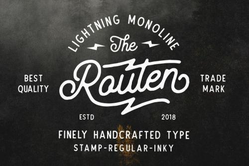 Routen Lightning Monoline Font