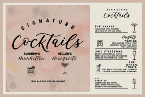 Signature Cocktails Font Duo Font